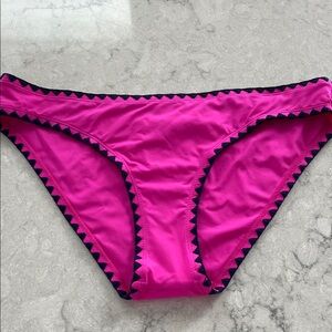 Pink Bikini Bottom with Navy Trim